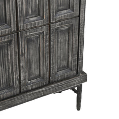 Willmark Timeworn Black 6 Door Cabinet - Ornate Home