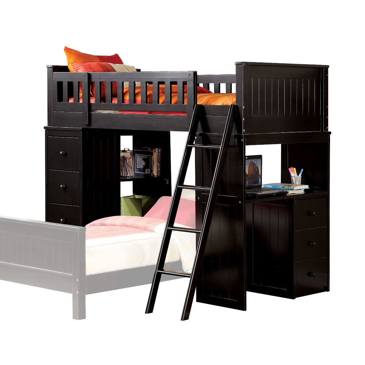 Willoughby Black Twin Loft Bed - Ornate Home