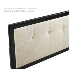 Willow Black/Beige Wood Queen Platform Bed With Splayed Legs - Ornate Home