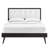 Willow Black/White Wood Queen Platform Bed With Splayed Legs - Ornate Home