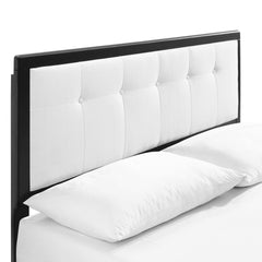 Willow Black/White Wood Queen Platform Bed With Splayed Legs - Ornate Home