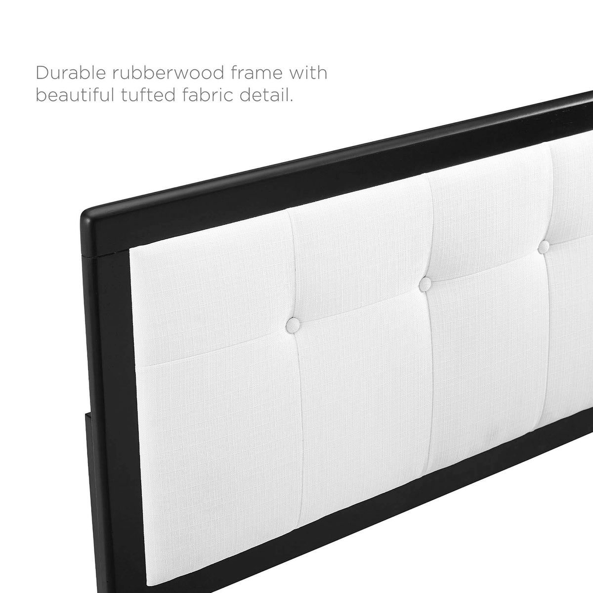 Willow Black/White Wood Queen Platform Bed With Splayed Legs - Ornate Home