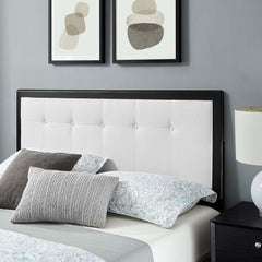 Willow Black/White Wood Queen Platform Bed With Splayed Legs - Ornate Home