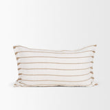 Willow Cream/Camel 13x21 Lumbar Pillow Cover with Non-Allergen Filler - Ornate Home