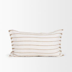 Willow Cream/Camel 13x21 Lumbar Pillow Cover with Non-Allergen Filler