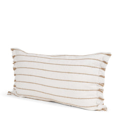 Willow Cream/Camel 14x26 Lumbar Decorative Pillow Cover with Down Filler - Ornate Home
