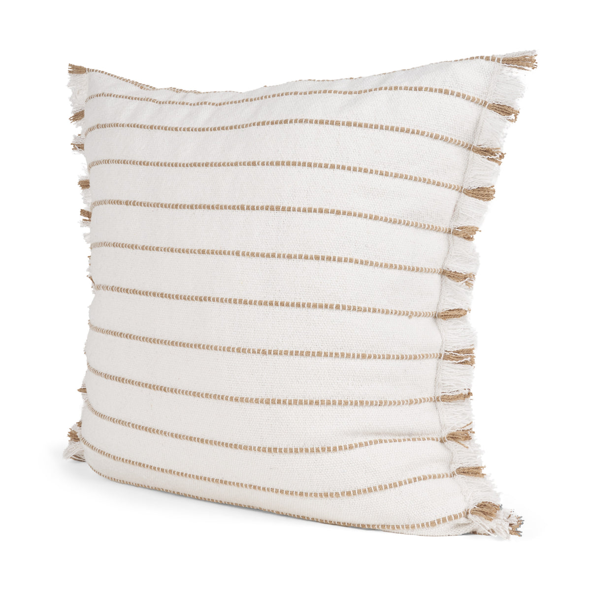 Willow Cream/Camel 20x20 Square Decorative Pillow Cover - Ornate Home