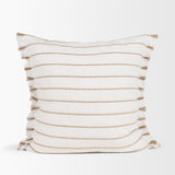 Willow Cream/Camel 20x20 Square Pillow Cover with Down Filler - Ornate Home