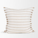 Willow Cream/Camel 20x20 Square Pillow Cover with Non-Allergen Filler - Ornate Home