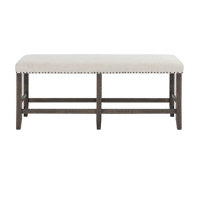 Willow Creek Brown/Cream Counter Bench - Ornate Home