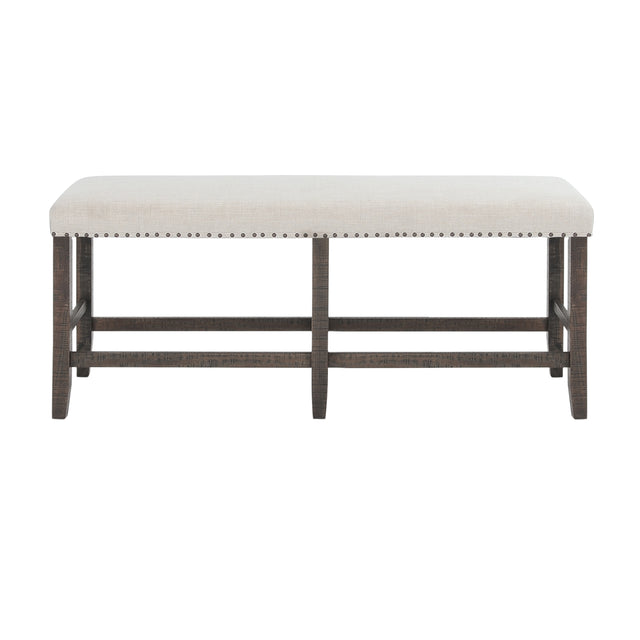 Willow Creek Brown/Cream Counter Bench - Ornate Home