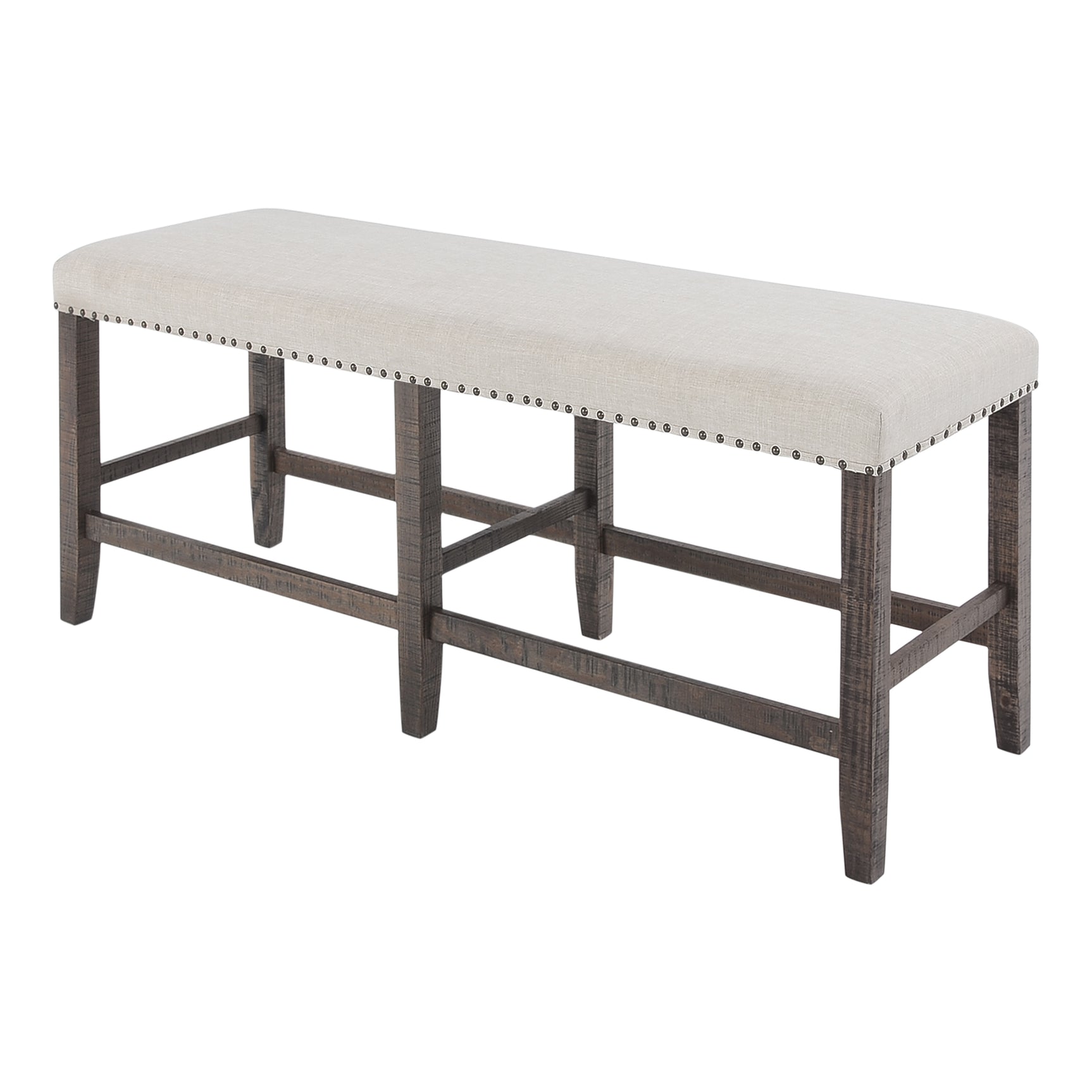 Willow Creek Brown/Cream Counter Bench - Ornate Home