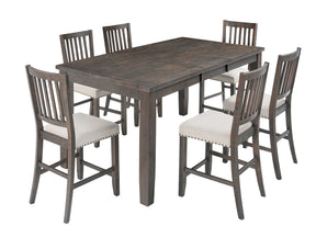Willow Creek Brown/Cream Ext Counter Dining Table w/ 6 Stools - Ornate Home