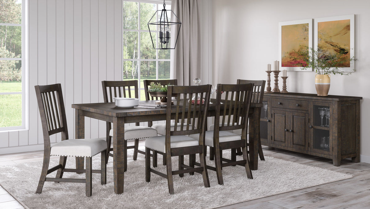 Willow Creek Brown/Cream Ext Dining Table w/ 6 Chairs - Ornate Home