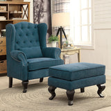Willow Dark Teal Ottoman - Ornate Home