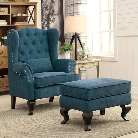 Willow Dark Teal Ottoman - Ornate Home