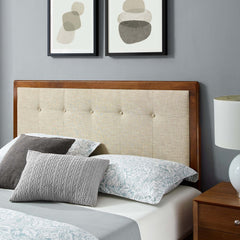 Willow Walnut/Beige Wood Queen Platform Bed With Splayed Legs - Ornate Home