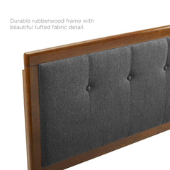 Willow Walnut/Charcoal Wood Full Platform Bed With Splayed Legs - Ornate Home