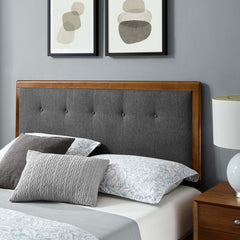 Willow Walnut/Charcoal Wood Full Platform Bed With Splayed Legs - Ornate Home
