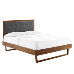 Willow Walnut/Charcoal Wood King Platform Bed With Angular Frame - Ornate Home