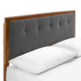 Willow Walnut/Charcoal Wood King Platform Bed With Angular Frame - Ornate Home