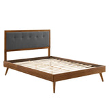 Willow Walnut/Charcoal Wood King Platform Bed With Splayed Legs - Ornate Home