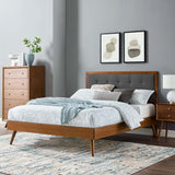 Willow Walnut/Charcoal Wood Queen Platform Bed With Splayed Legs - Ornate Home