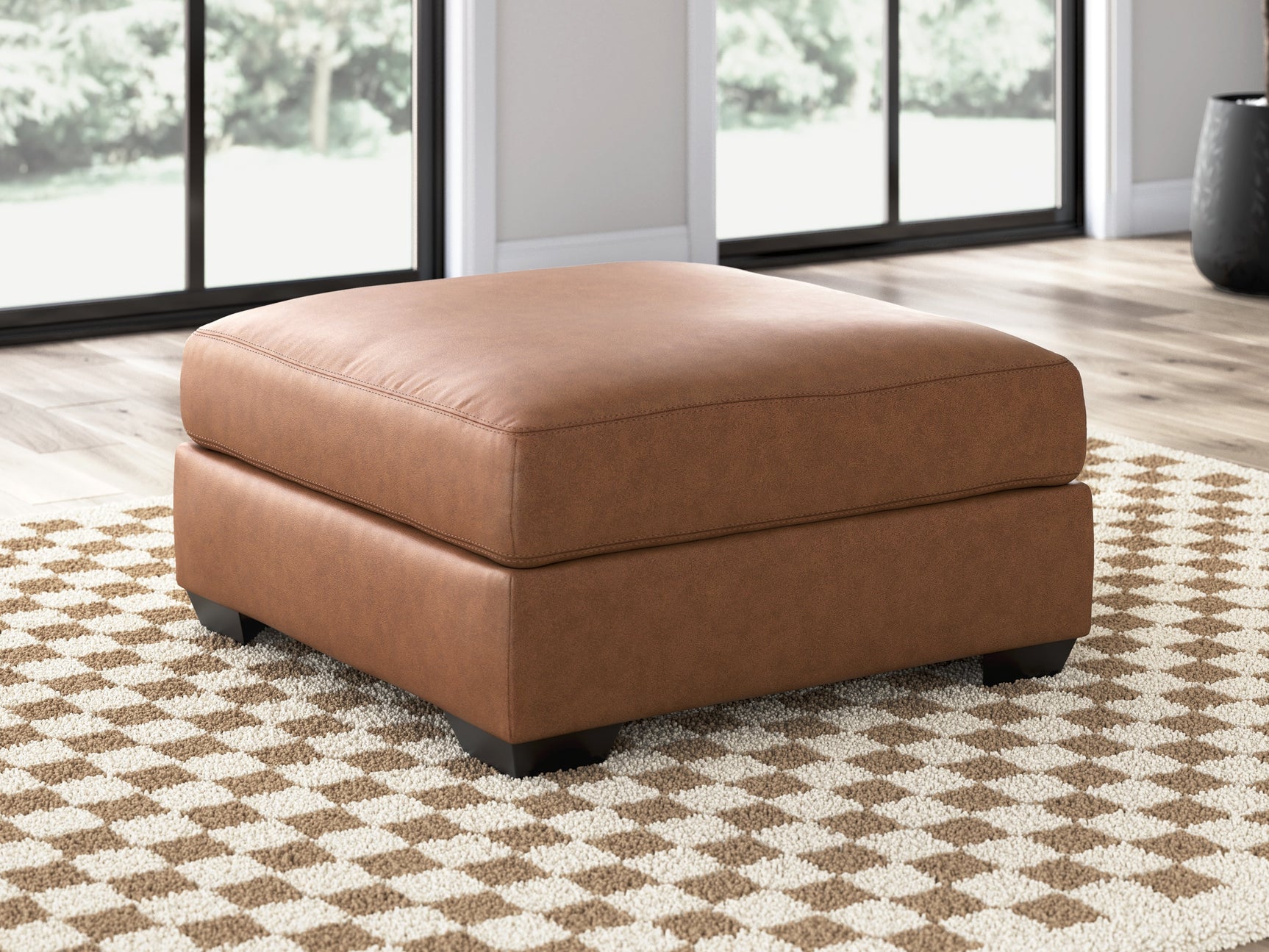 WillowBend Caramel Oversized Accent Ottoman (Online Special Price) - Ornate Home