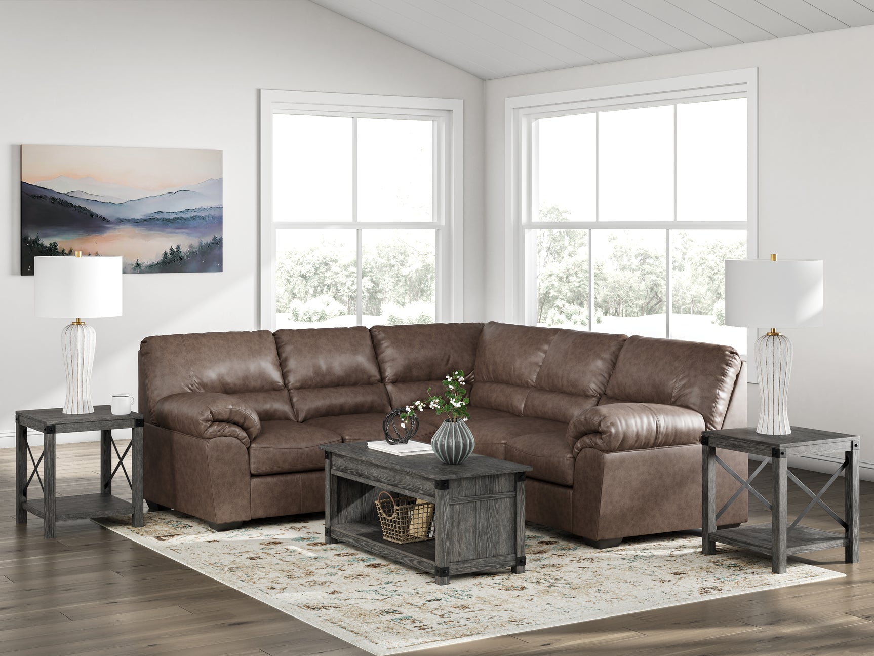 WillowBend Umber 2-Piece Sectional - Ornate Home