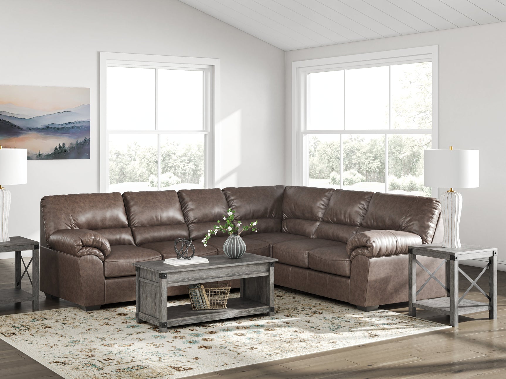 WillowBend Umber 3-Piece L Shaped Sectional (Online Special Price) - Ornate Home