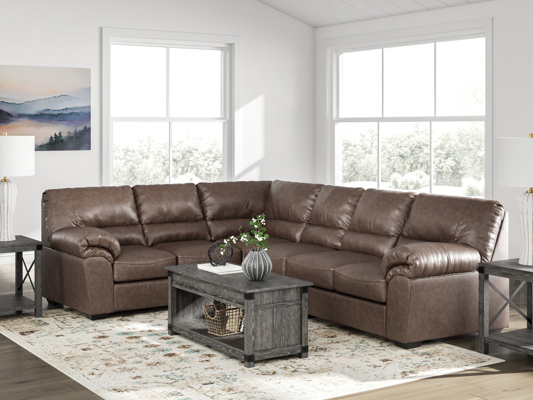WillowBend Umber 3-Piece Sectional - Ornate Home