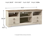 Willowton 64" TV Stand w/ Fireplace Option (Online Special Price) - Ornate Home