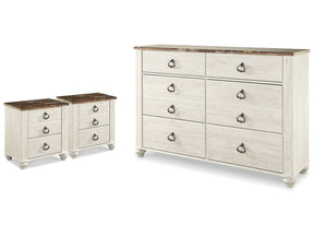 Willowton  Dresser & 2 Nightstands - Ornate Home