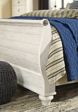 Willowton Queen Sleigh Bedroom Set with Dresser, Mirror, Chest and 2 Nightstands (Online Special Price) - Ornate Home