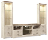Willowton Whitewash 3-Piece Entertainment Center (Online Special Price) - Ornate Home