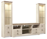 Willowton Whitewash 3-Piece Entertainment Center - Ornate Home