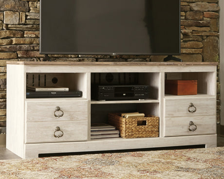 Willowton Whitewash 3-Piece Entertainment Center - Ornate Home
