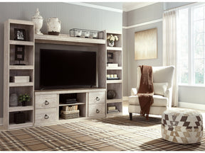 Willowton Whitewash 4-Piece Entertainment Center (Online Special Price) - Ornate Home