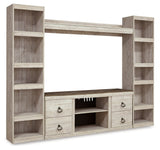 Willowton Whitewash 4-Piece Entertainment Center (Online Special Price) - Ornate Home