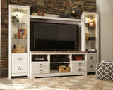 Willowton Whitewash 4-Piece Entertainment Center - Ornate Home