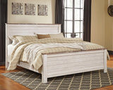 Willowton Whitewash California King Panel Bed (Online Special Price) - Ornate Home