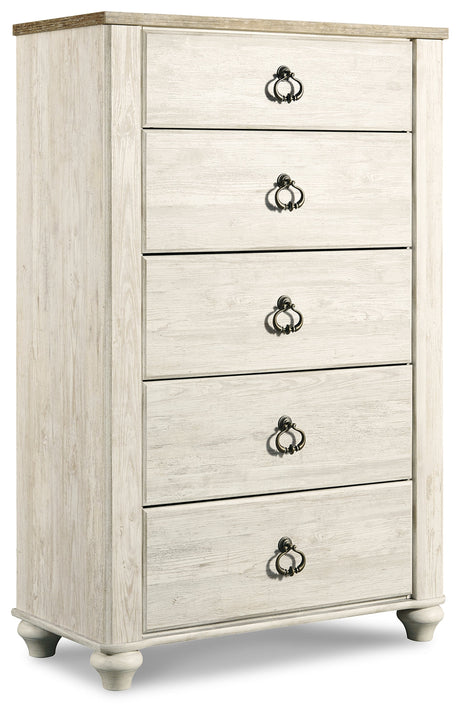 Willowton Whitewash Chest of Drawers - Ornate Home