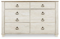 Willowton Whitewash Full Panel Bed, Dresser, Chest and Nightstand - Ornate Home