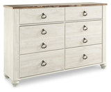 Willowton Whitewash Full Panel Bed, Dresser, Chest and Nightstand - Ornate Home
