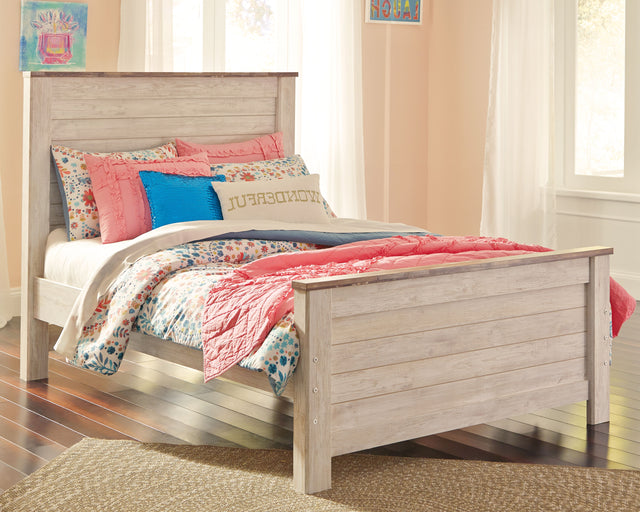 Willowton Whitewash Full Panel Bed (Online Special Price) - Ornate Home