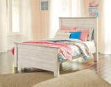 Willowton Whitewash Full Panel Bedroom Set with Dresser, Mirror, Chest and Nightstand (Online Special Price) - Ornate Home