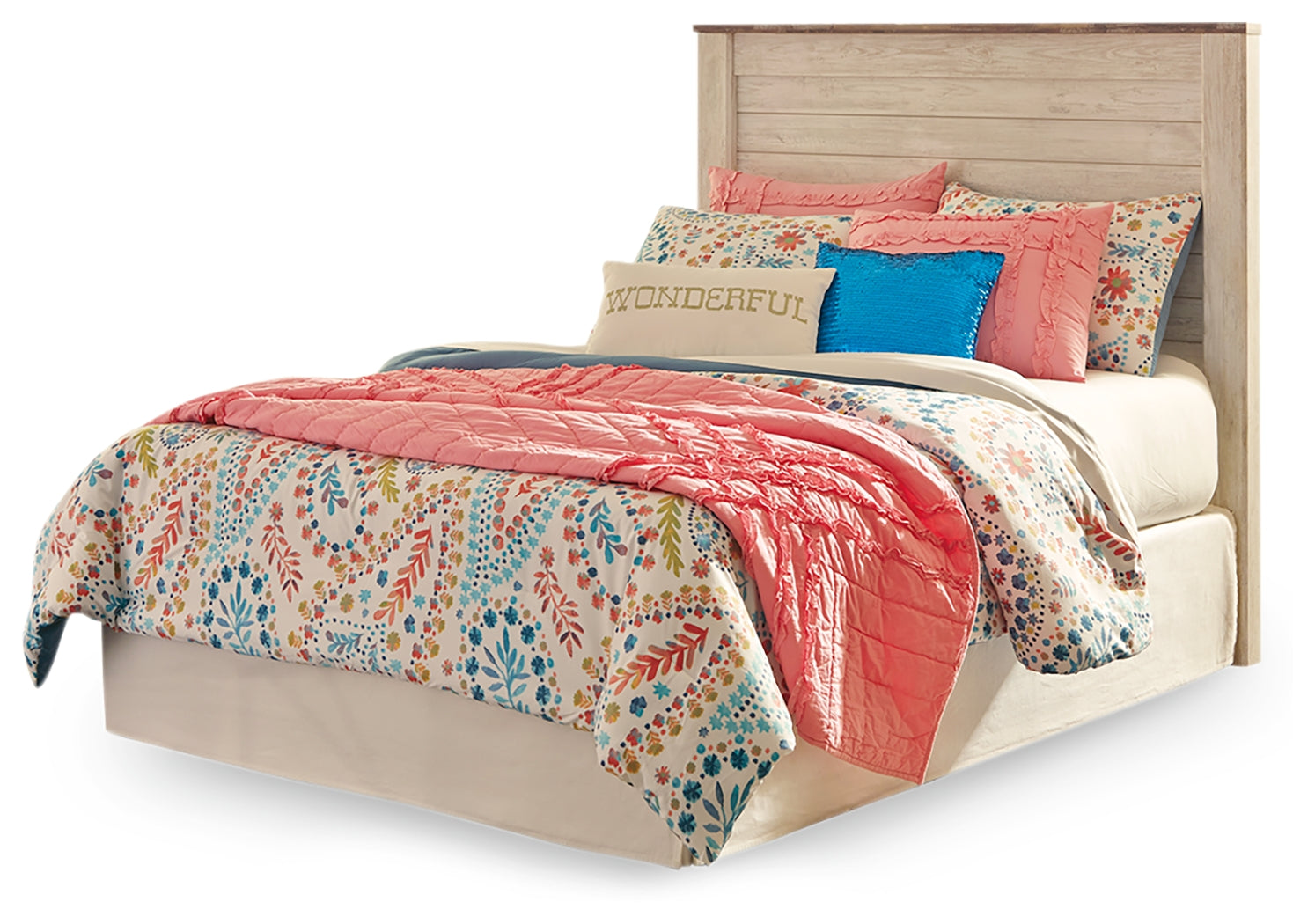 Willowton Whitewash Full Panel Headboard (Online Special Price) - Ornate Home