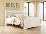 Willowton Whitewash King Sleigh Bed - Ornate Home