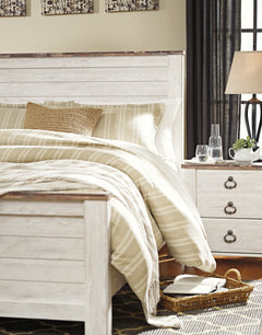 Willowton Whitewash Queen Panel Bed - Ornate Home