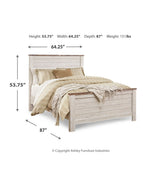 Willowton Whitewash Queen Panel Bed - Ornate Home